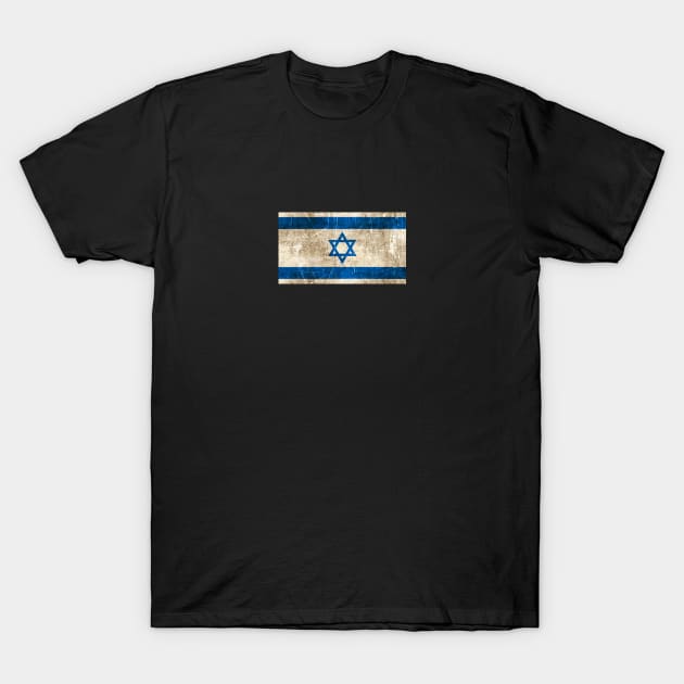 Vintage Aged and Scratched Israeli Flag T-Shirt by jeffbartels